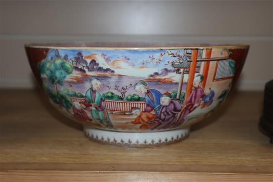 A Chinese famille rose mandarin bowl, Qianlong diameter 26cm